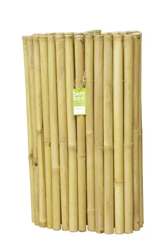 Product image of the product “Bamboo fence Malang, Apus (yellow-brown) with flexible stainless steel. Diameter 3-5cm 180x180 cm Height. ”